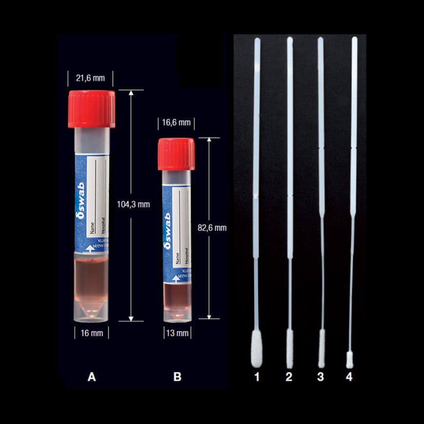 Зонд-тампон δ-swab з точкою зламу 80 мм стерильний з пробіркою середовище VICUM